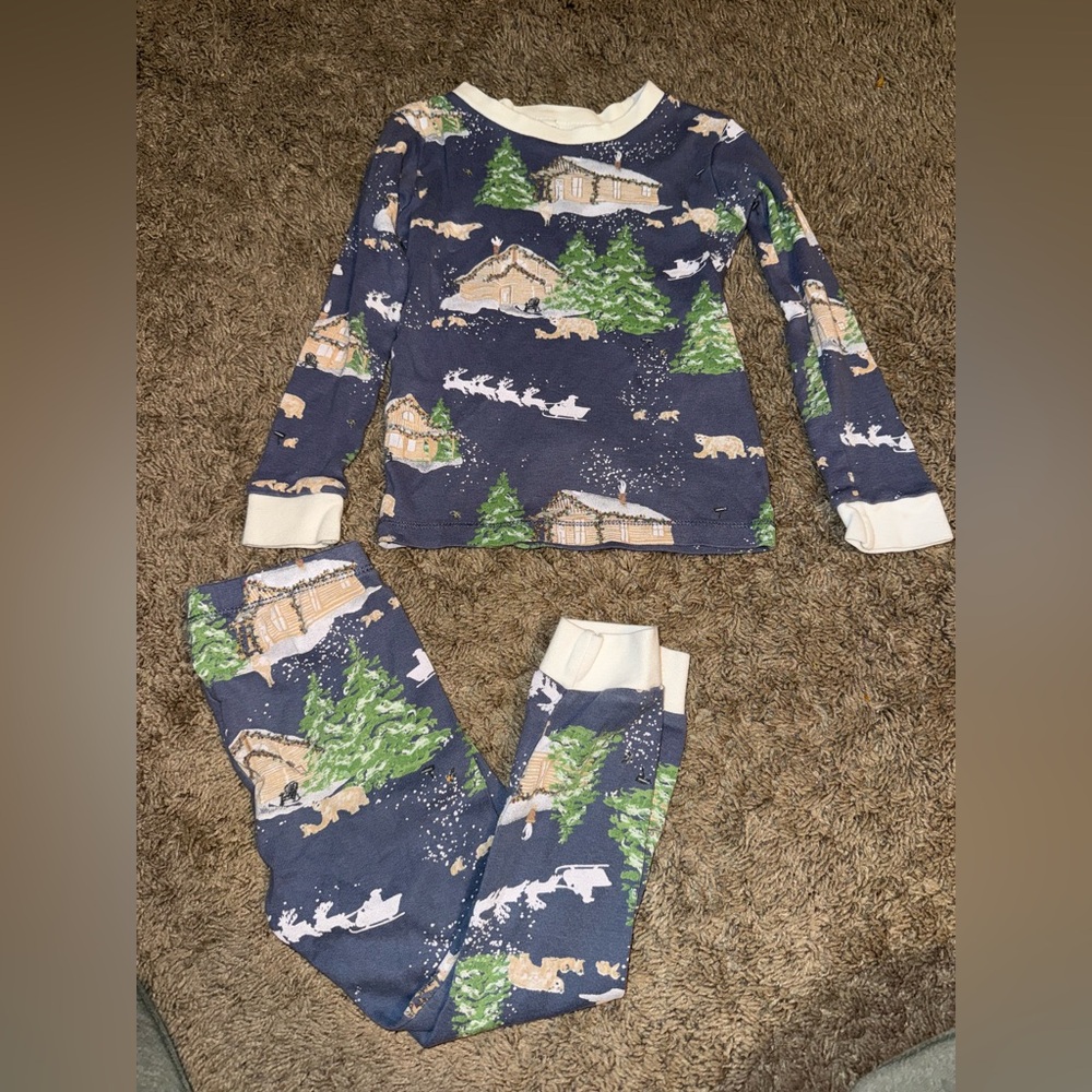 Charming Cabin Kids Pajama Set - Blue and Green